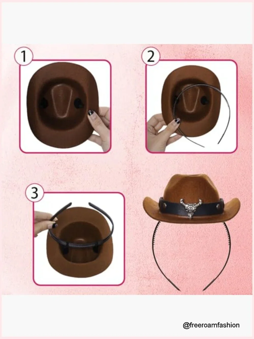 Cowboy Hat Headband Set with Bandana